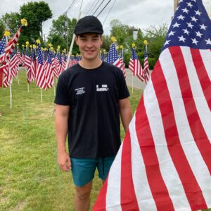 teen with flag